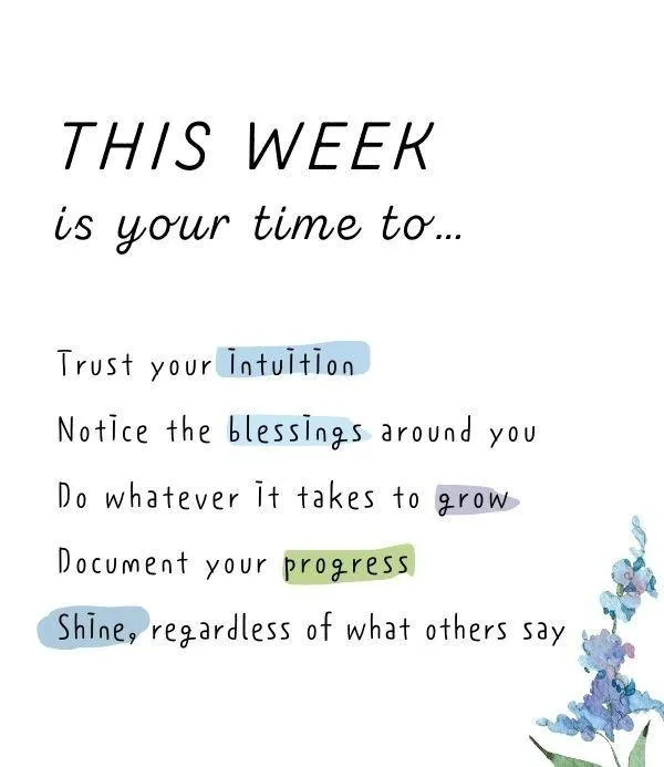 Weekly Motivation Quote with Floral Border Theme Wallpaper