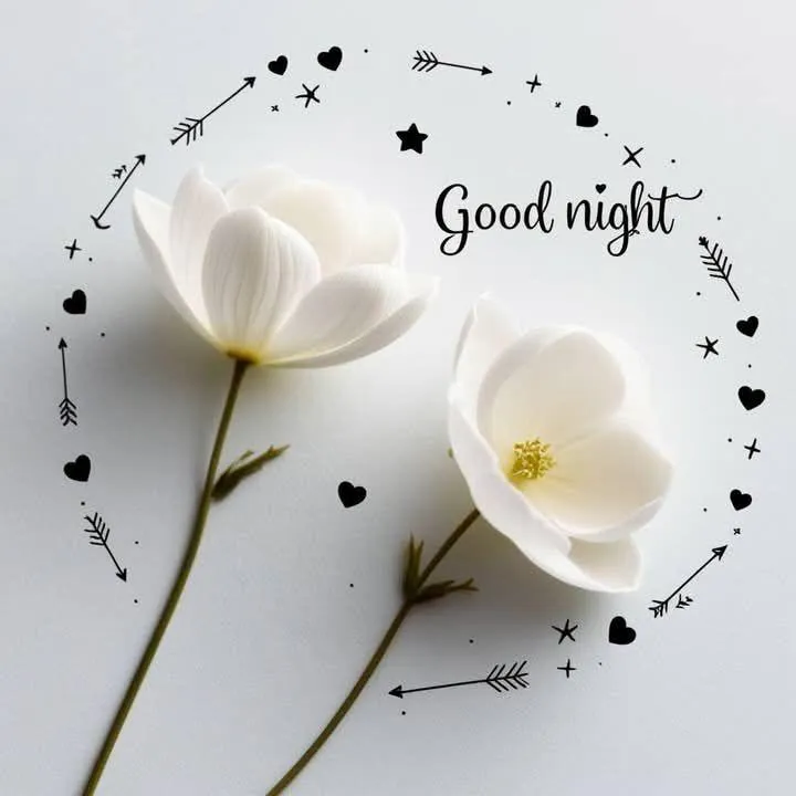 White Flowers with Good Morning Message in Soft Tones