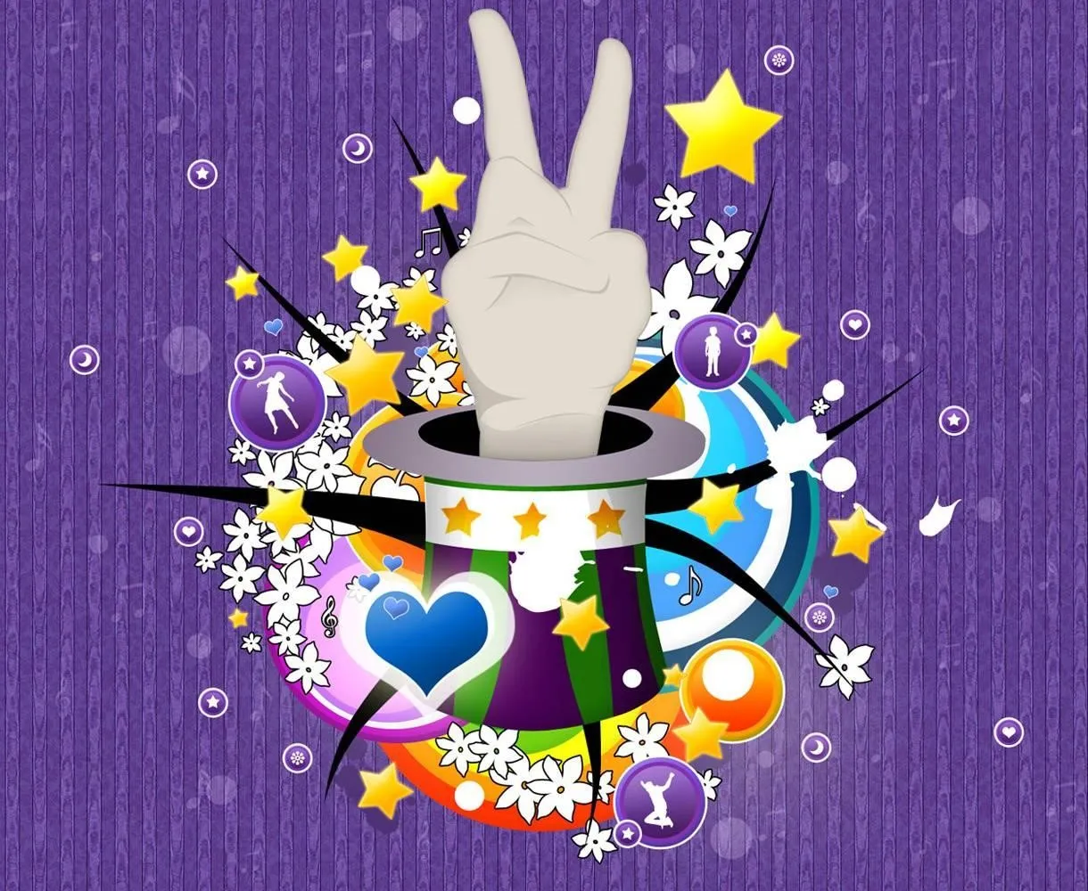 White Magic Man Cap Art Surrounded by Hearts and Stars