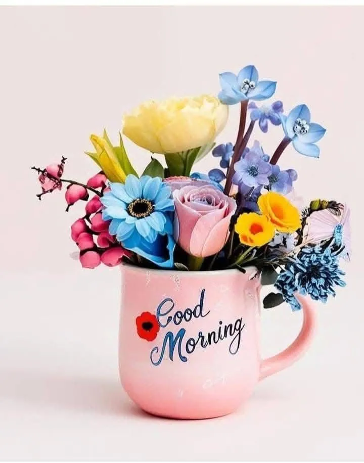 White Mug with Colorful Floral Background Hd Image