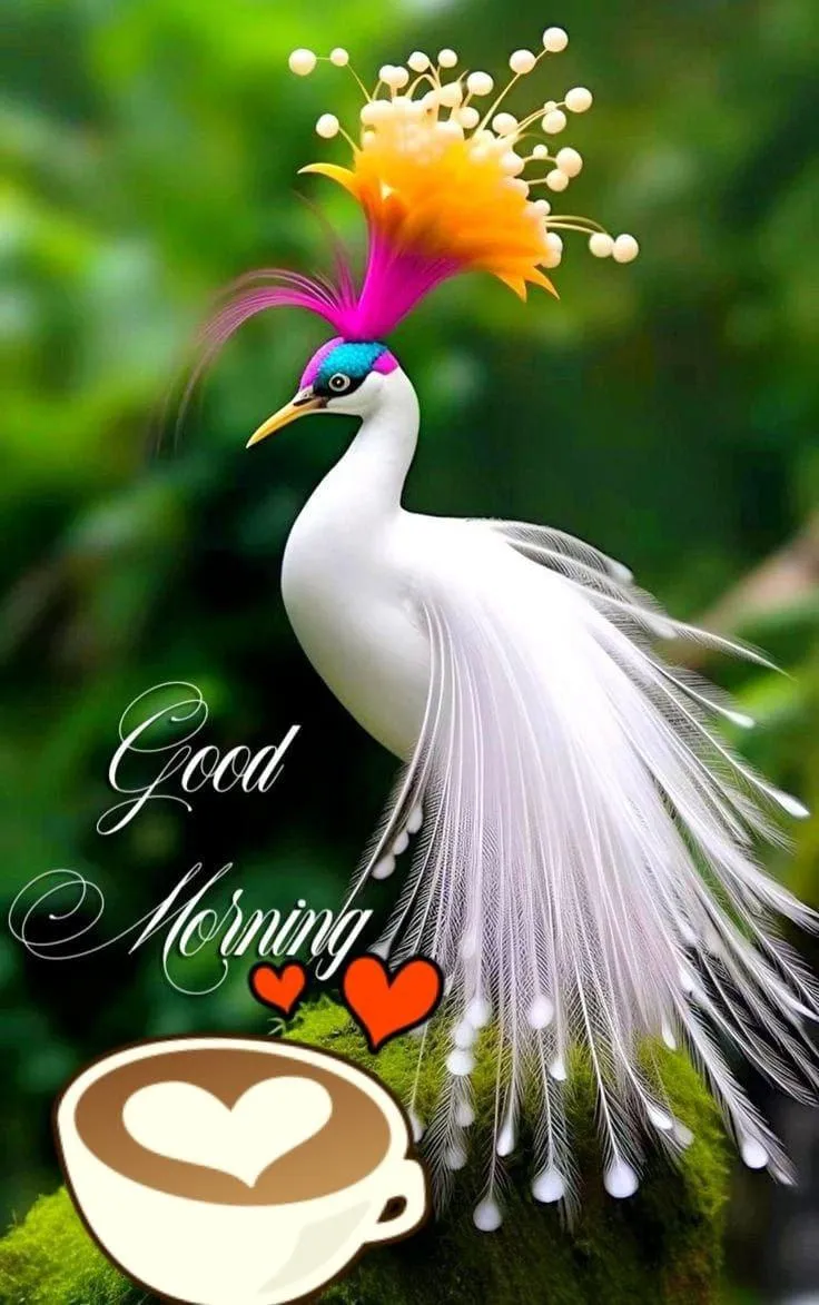 White Peacock with Tea Sends Royal Good Morning Vibes