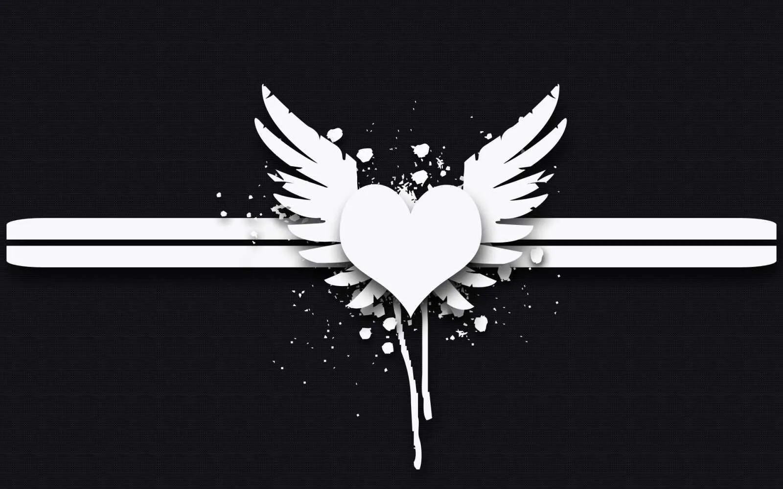 White Winged Heart Design Symbolizing Hope and Love