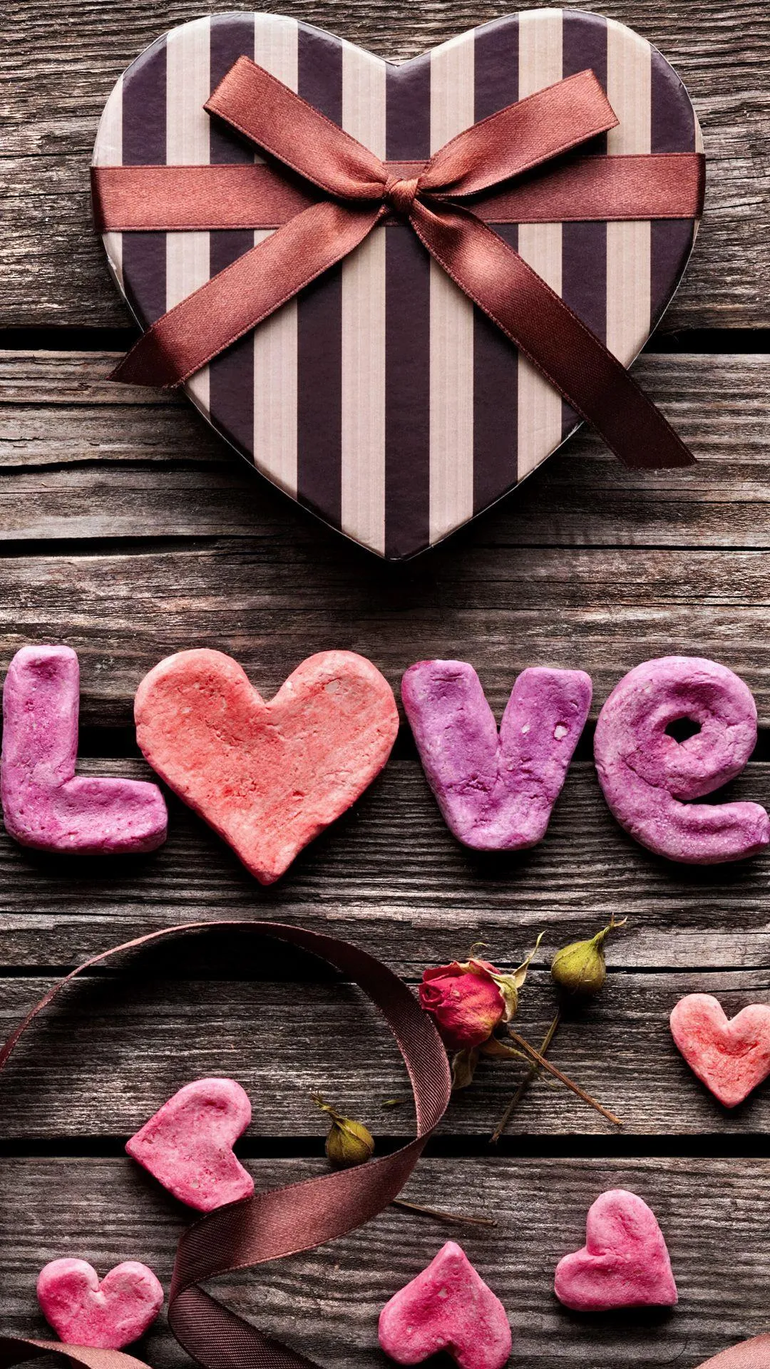 Wooden Heart Background Showing Warm Romance Wallpaper