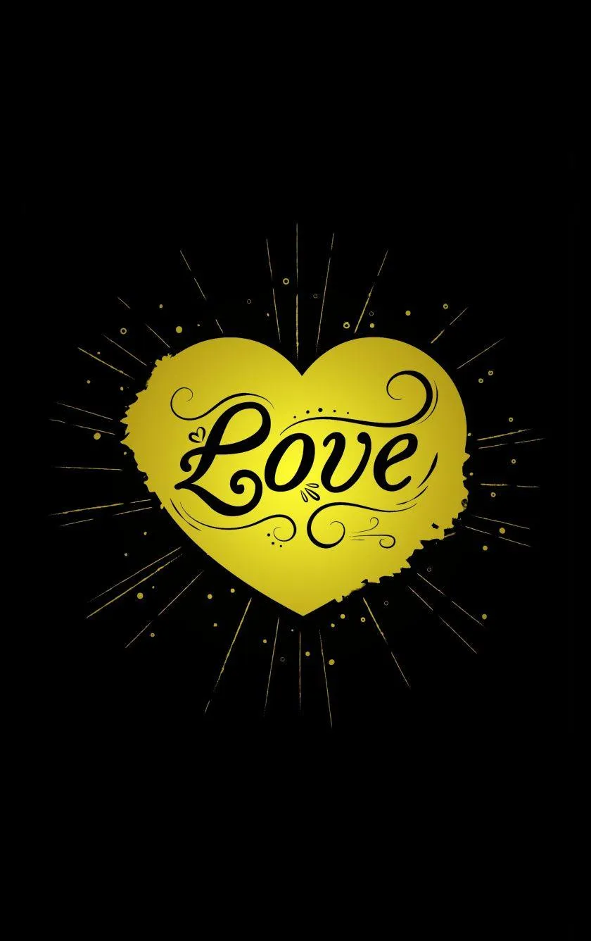 Yellow Heart Artwork Representing Bright Love Wallpaper