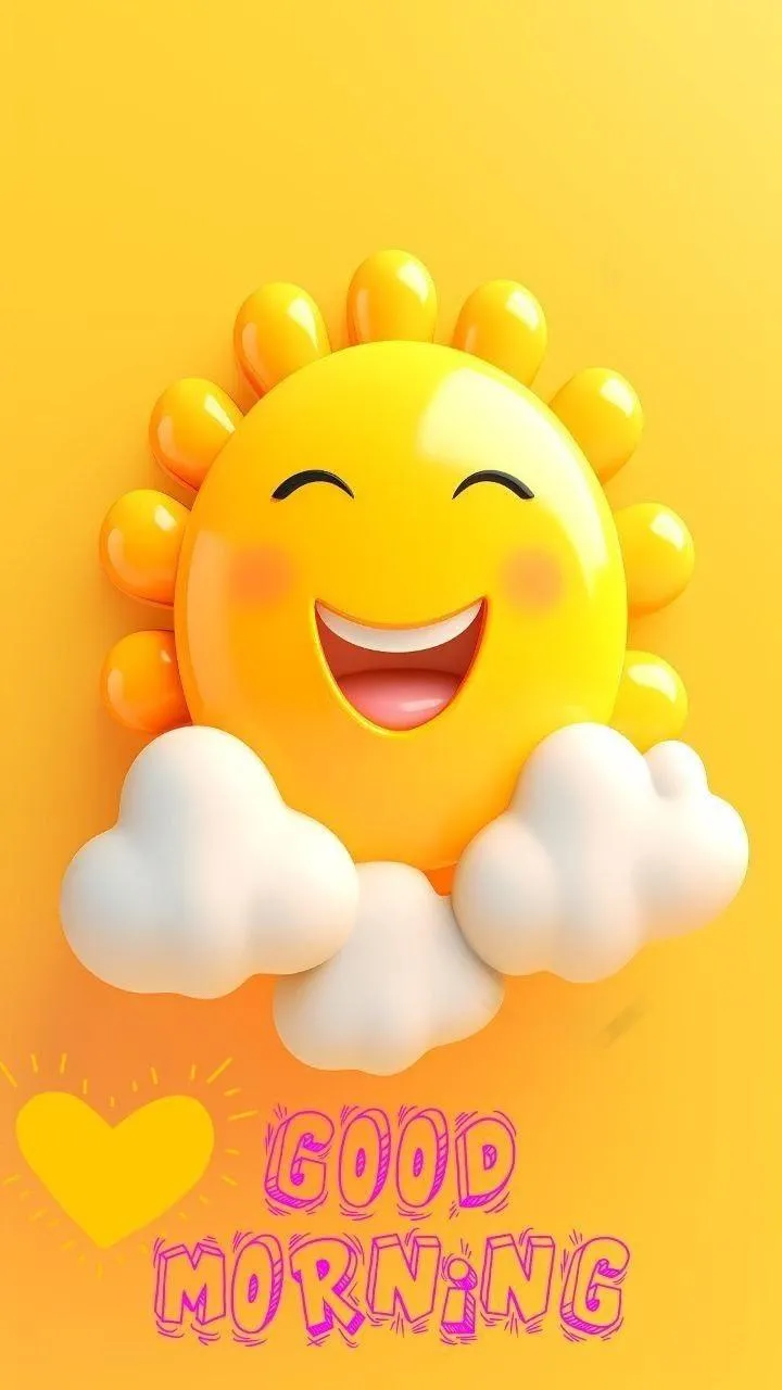 Yellow Smiley with Raised Hand and Text in Orange Background