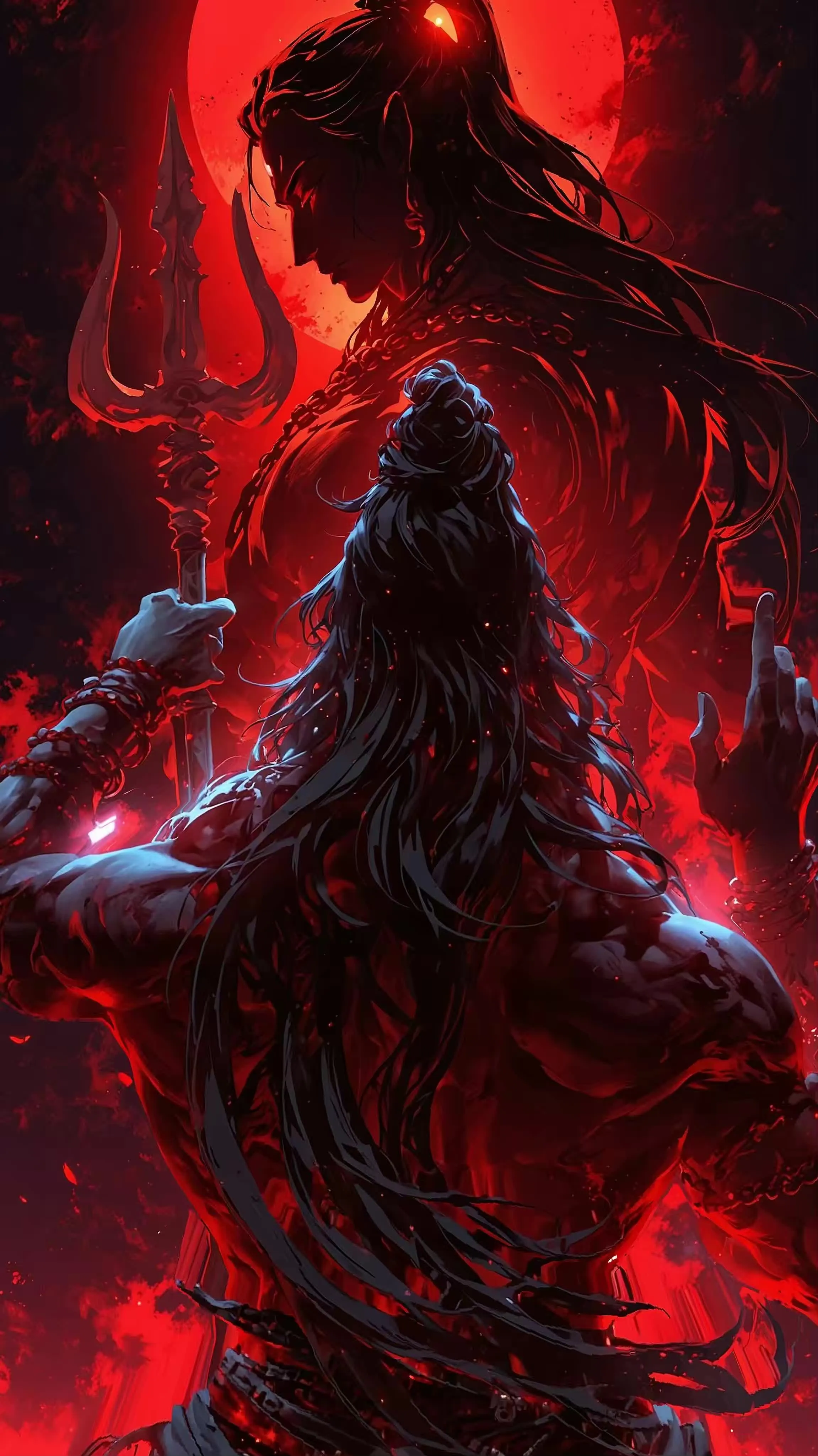Fiery Form of Lord Shiva Radiating Supreme Divine Power