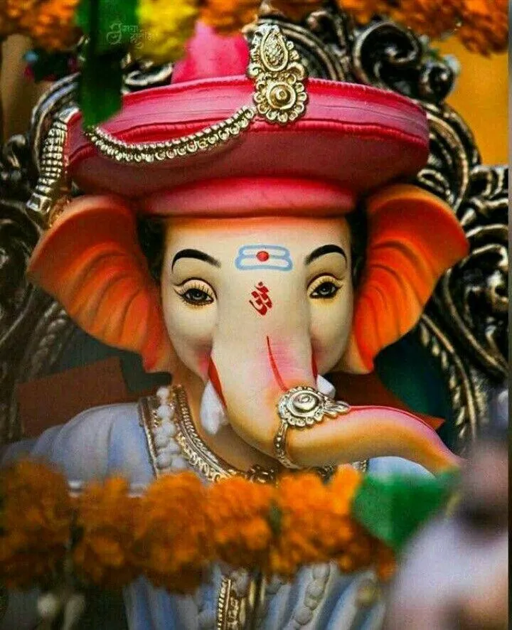 Lord Ganesh with Traditional Headgear Wallpaper Download