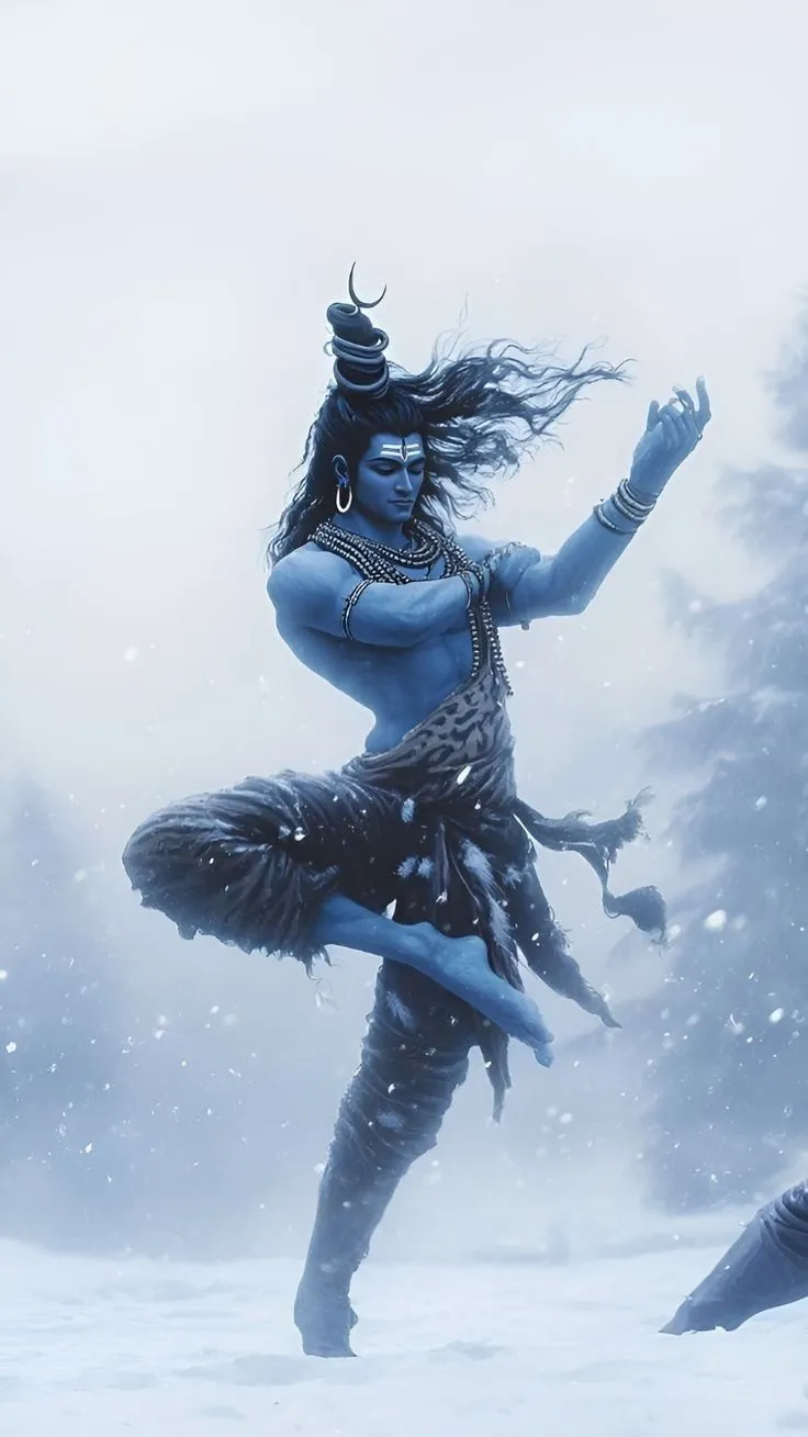 Lord Shiv Tandav Dance in Himalayas Snowy Aura Wallpaper