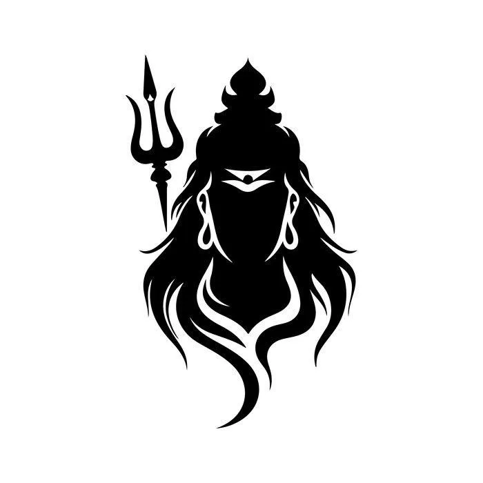 Lord Shiva Trishul Silhouette Sacred Symbol of Divine