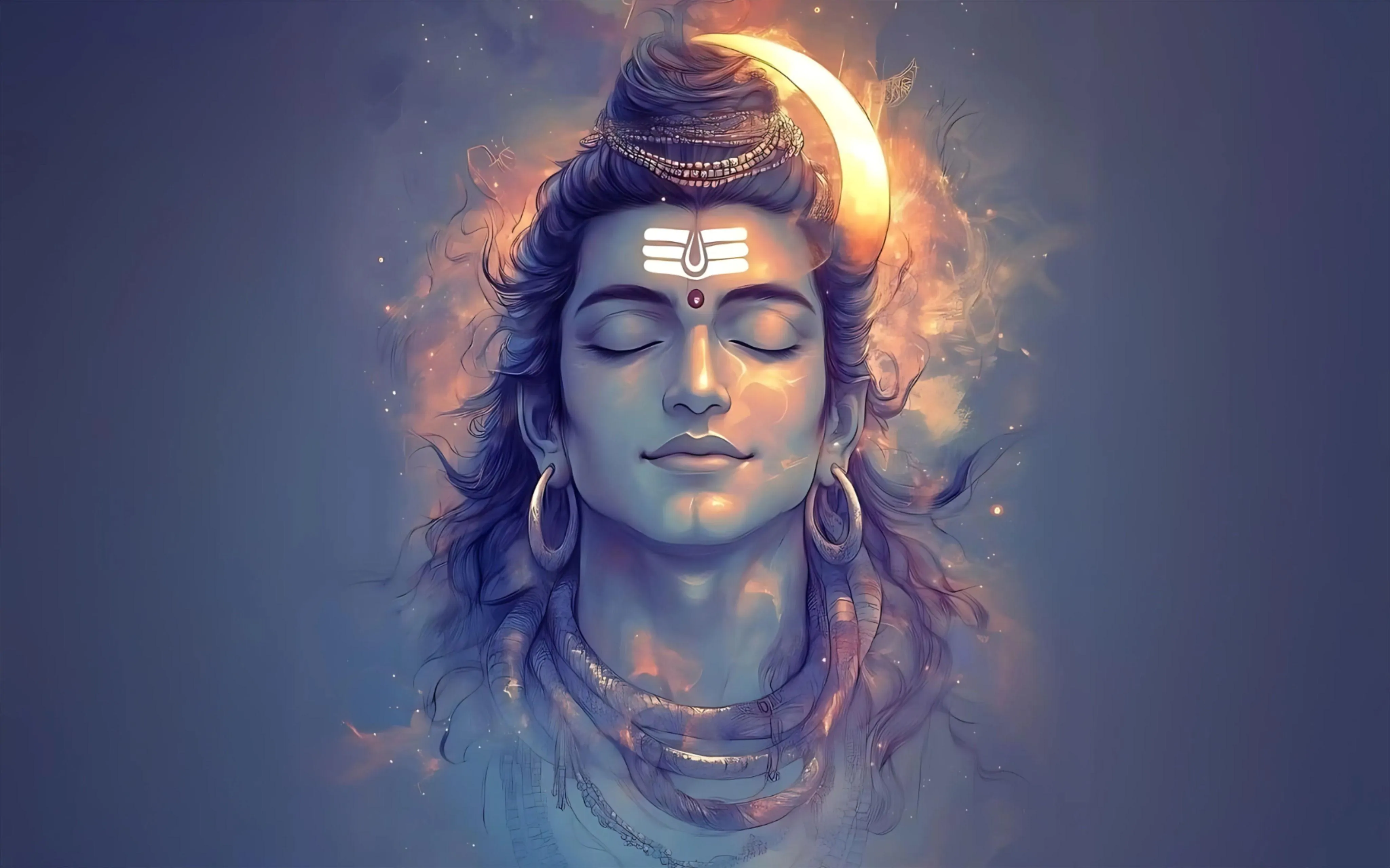 Meditating Lord Shiva Divine Aura Spiritual Energy Wallpaper