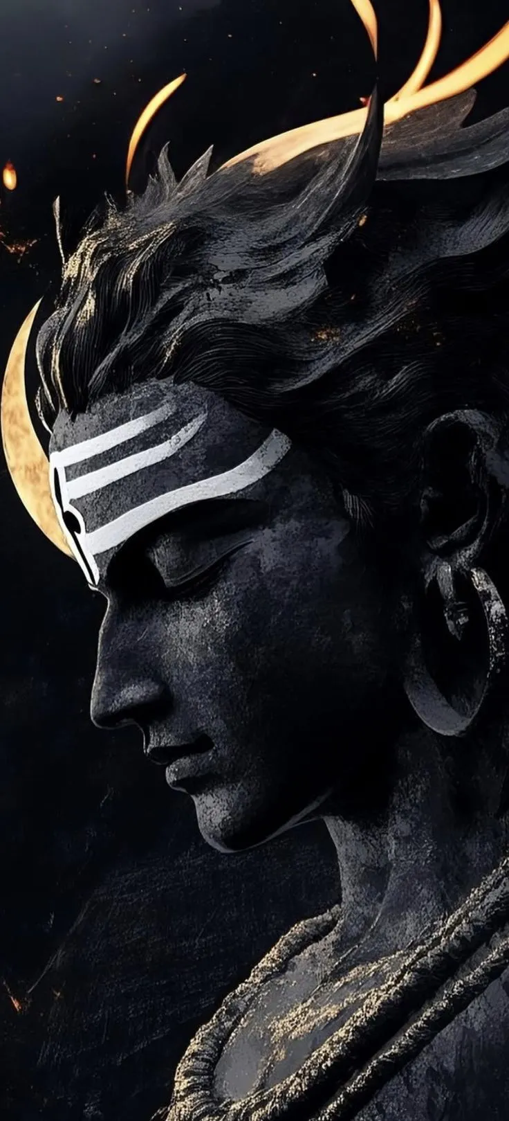 Side View of Lord Shiva in Calm Dark Background Wallpaper
