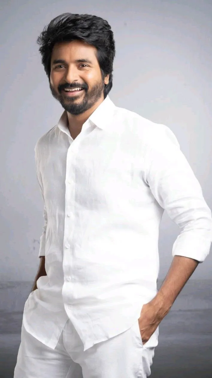 Actor Sivakarthikeyan in White Shirt with Confident Pose