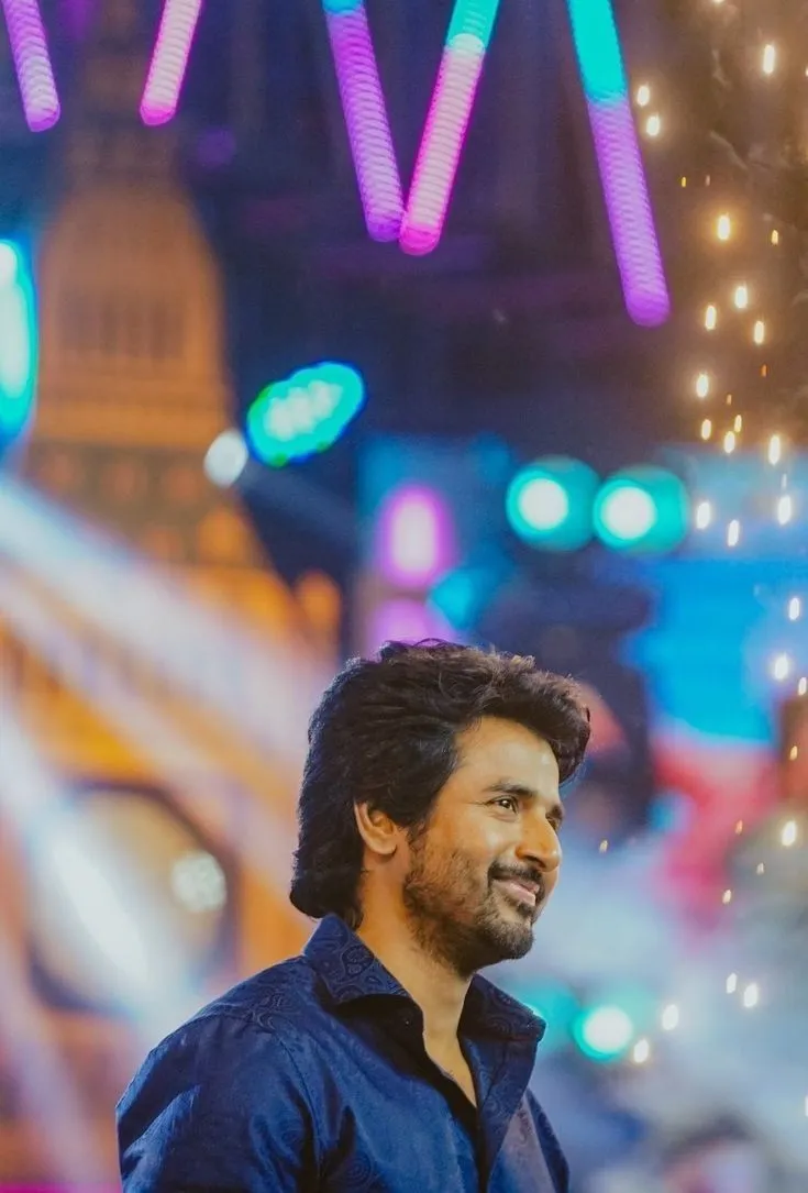 Actor Sivakarthikeyan Night Shot with Lights Background