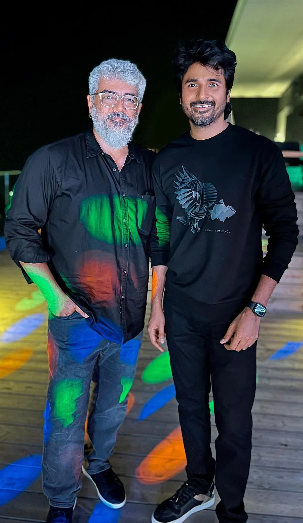 Ajith and Sivakrthikeyan Taking Photos with Spotlights Hd