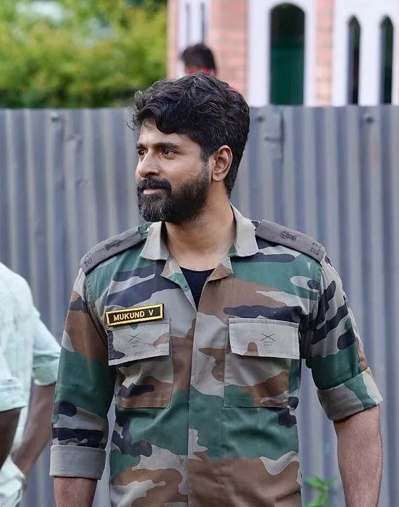 Amaran Sivakarthikeyan in Army Uniform Standing Outdoors