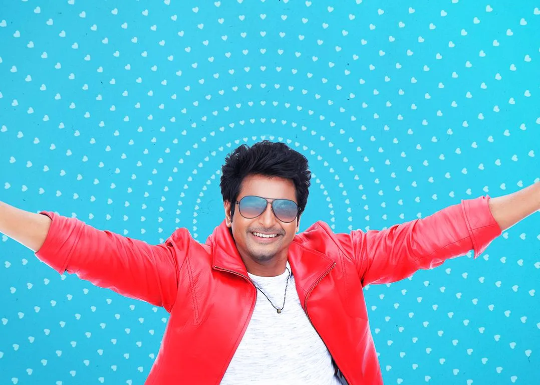 Amazing Image of Sivakarthikeyan in Red Jacket with Glasses