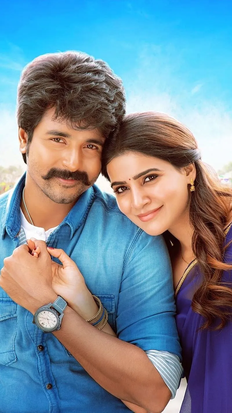 Blue Theme HD Wallpaper of Samantha and Sivakarthikeyan