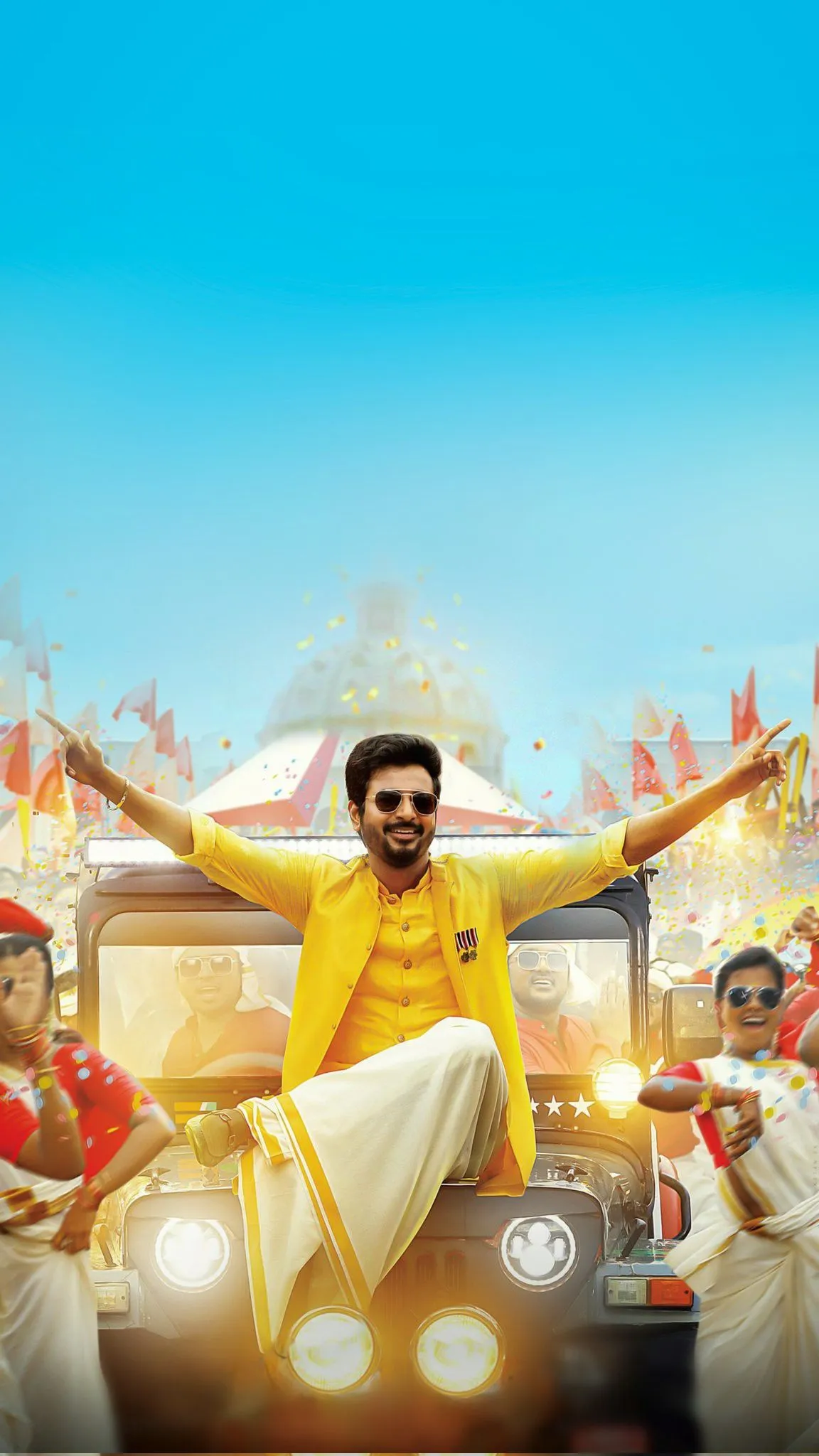 Don Movie Wallpaper of Sivakarthikeyan Sitting in a Jeep