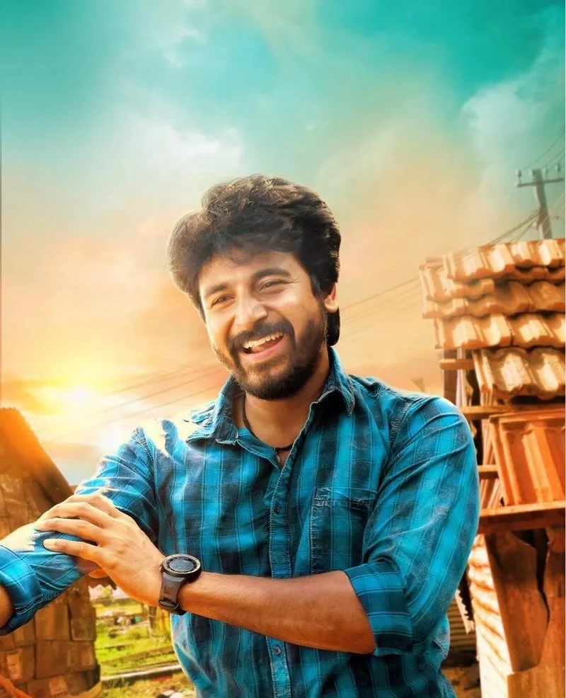 Mass Pose of Sivakarthikeyan in a Blue Checkered Shirt Hd