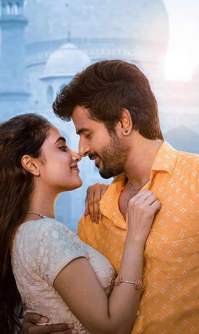 Priyanka Mohan and Sivakarthikeyan with Taj Mahal Backdrop