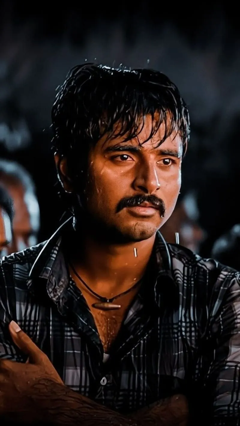 Rainy and Moody Sivakarthikeyan in Dark Plaid Shirt Image