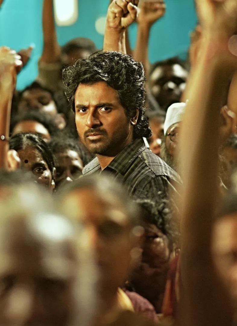 Sivakarthikeyan Among Protesters Looking with a Bold Look