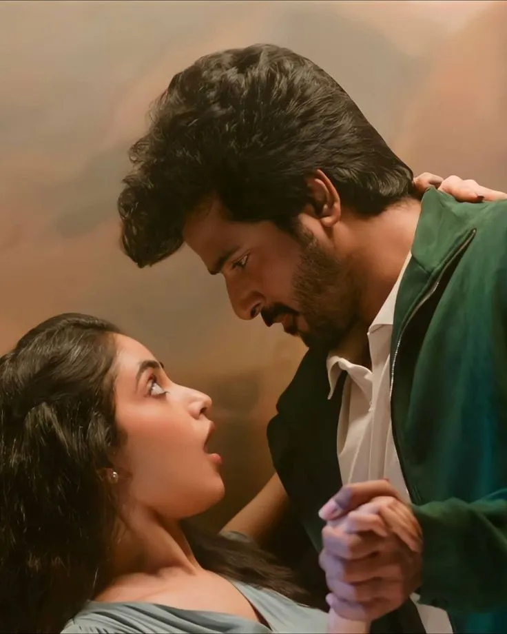 Sivakarthikeyan and Priyanka Mohan Toward Under Warm Lighting