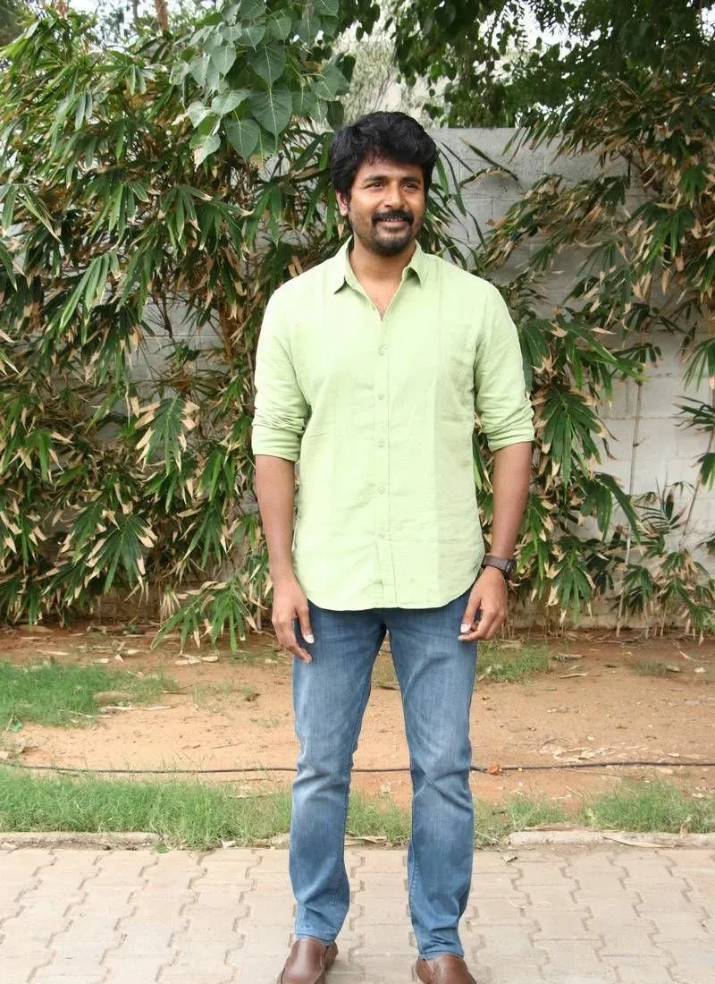 Sivakarthikeyan At Outside with Casual Look in Green Shirt