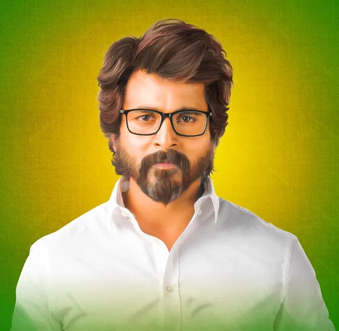 Sivakarthikeyan from Kanaa Movie with Yellow Green Backdrop
