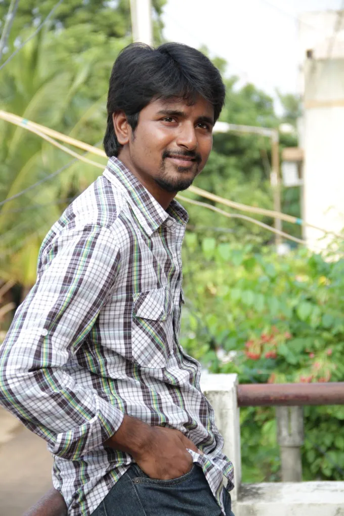 Sivakarthikeyan in Black with Green Checkered Shirt Image