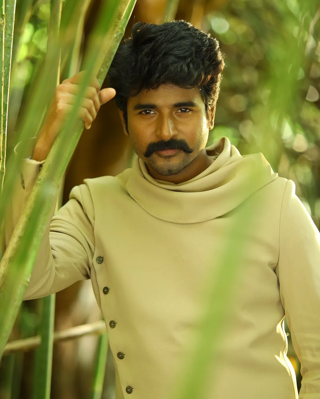 Sivakarthikeyan in Cream Draped Kurta Outfit from Seemaraja