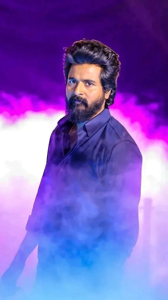 Sivakarthikeyan in Dramatic Purple Fog with Intense Look