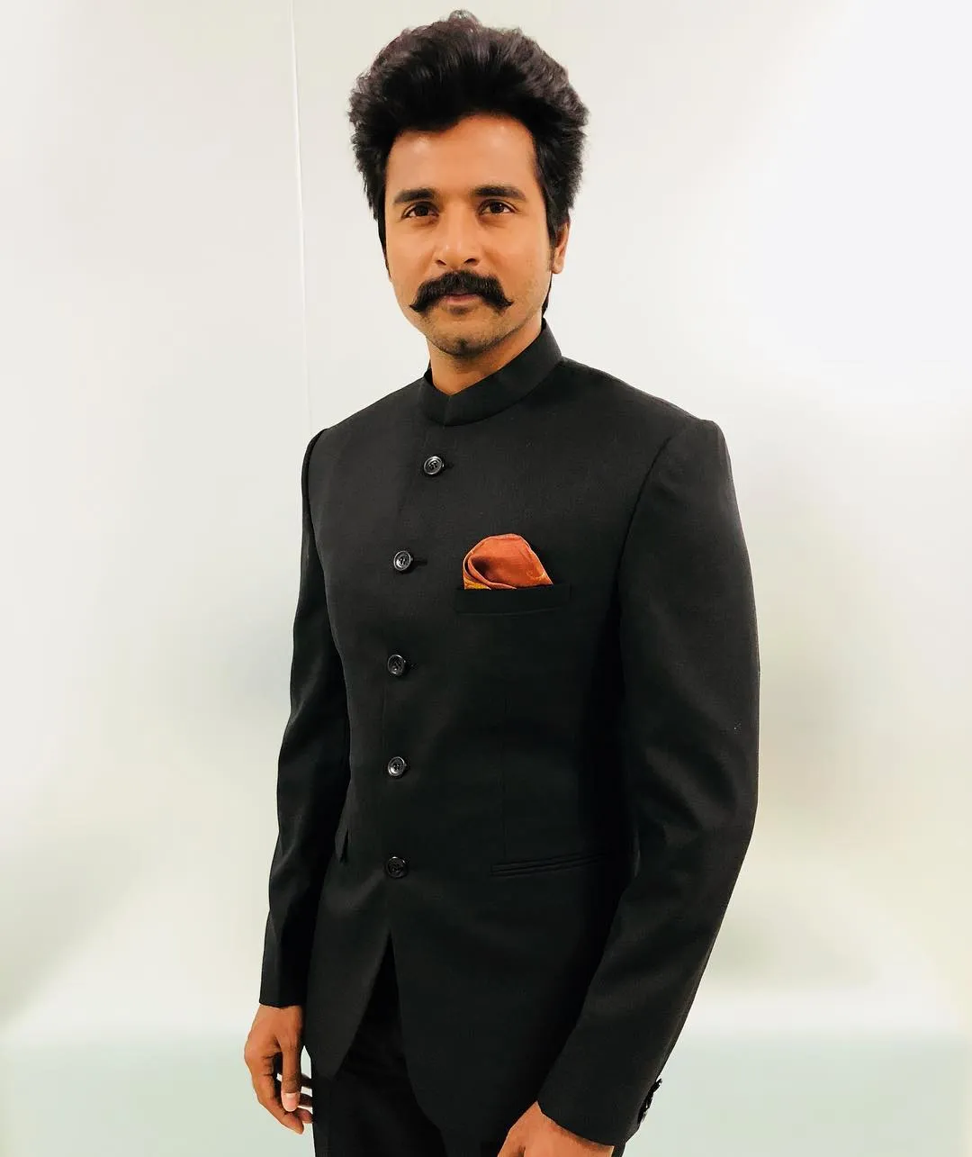 Sivakarthikeyan in Formal Black Suit with Pocket Square