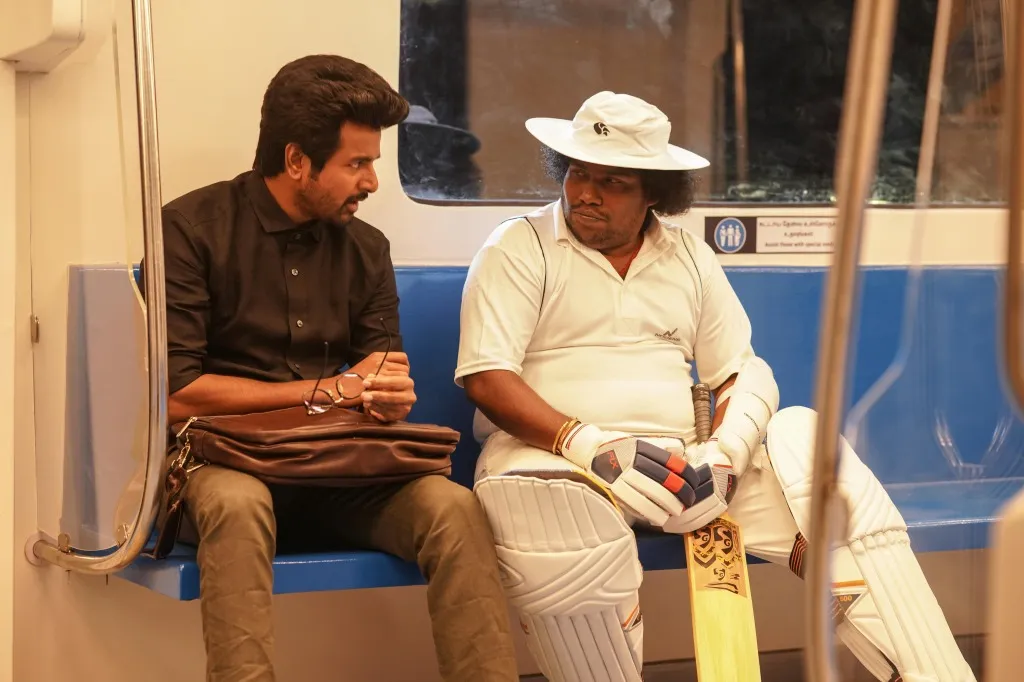 Sivakarthikeyan in Metro Train Talking To Yogi Babu Image