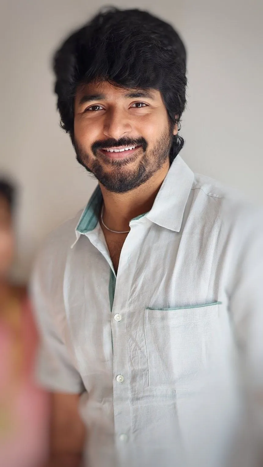 Sivakarthikeyan in White Casual Shirt and Bright Smile Image