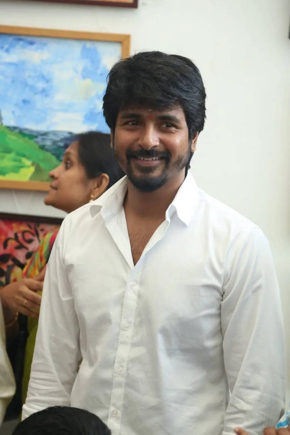 Sivakarthikeyan Smiling in White Shirt At a Function Hd