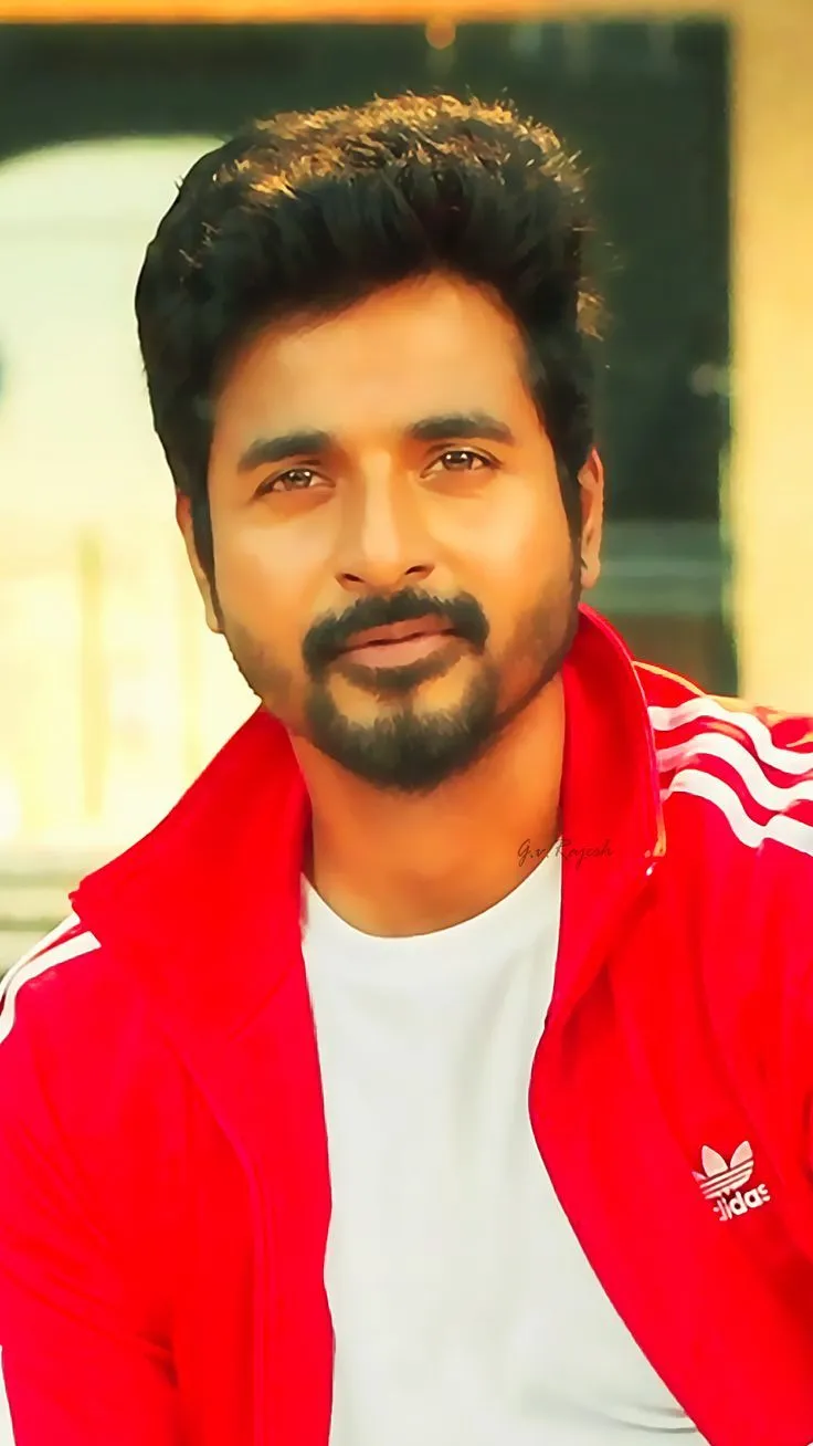 Sivakarthikeyan Stylish Photo in Red Jacket Look Wallpaper