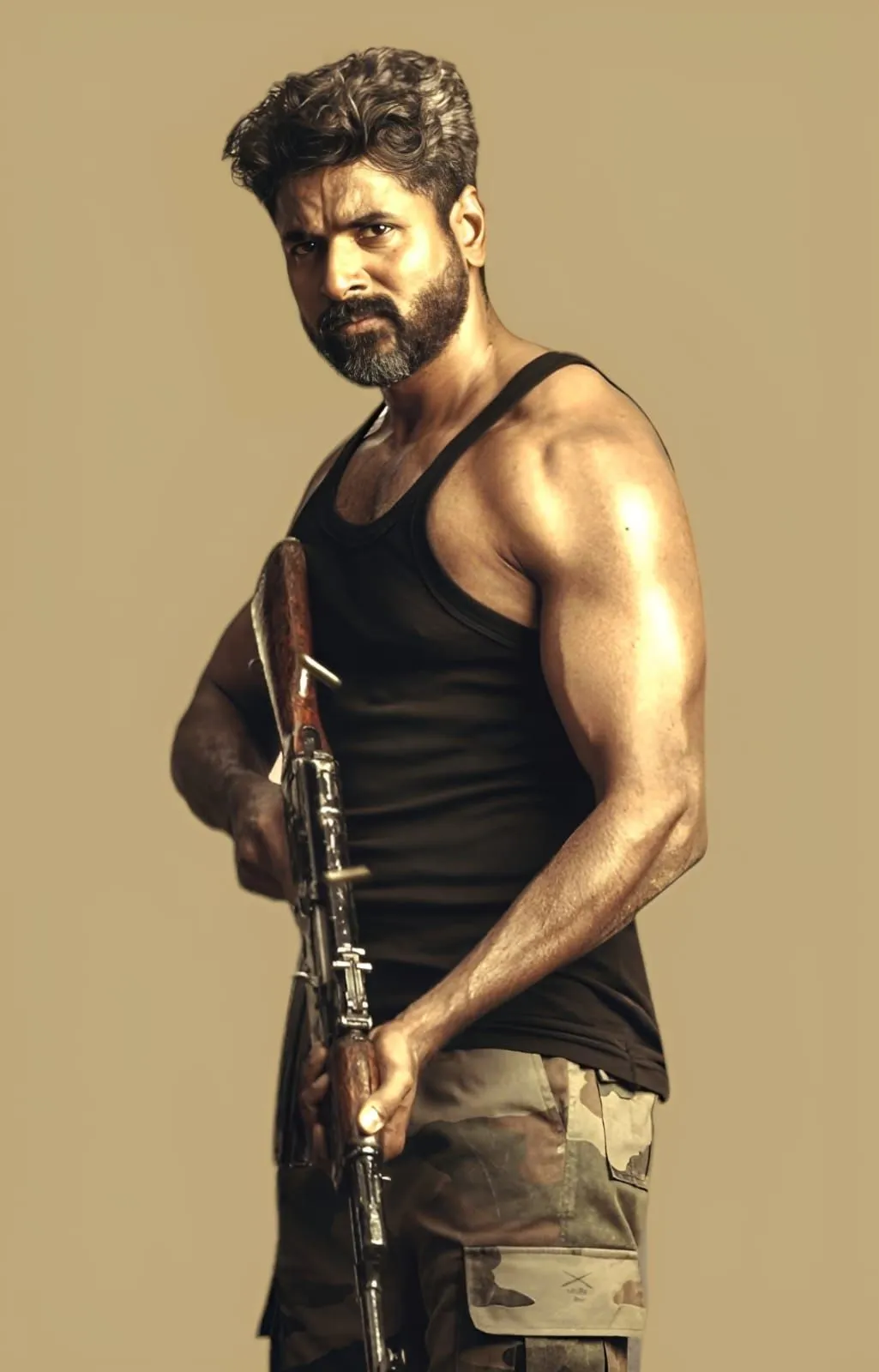 Sivakarthikeyan with Brave Military Look from Amaran Movie