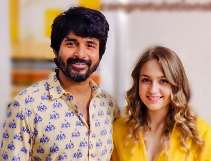 Sivakarthikeyan with Maria Ryaboshapka Posing in Casual Wear