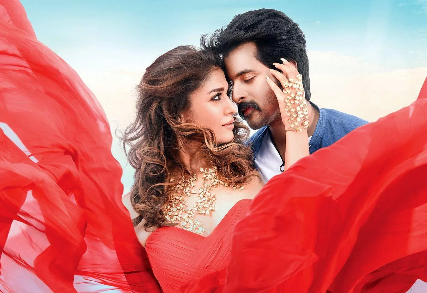 Sivakarthikeyan with Nyanathara in Flowing Red Fabric Hd