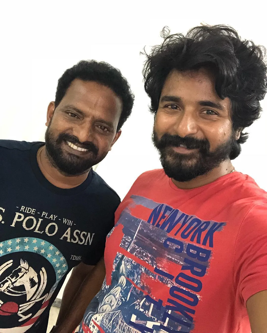 Sivakarthikeyan with Ponram Smiling For the Camera Wallpaper