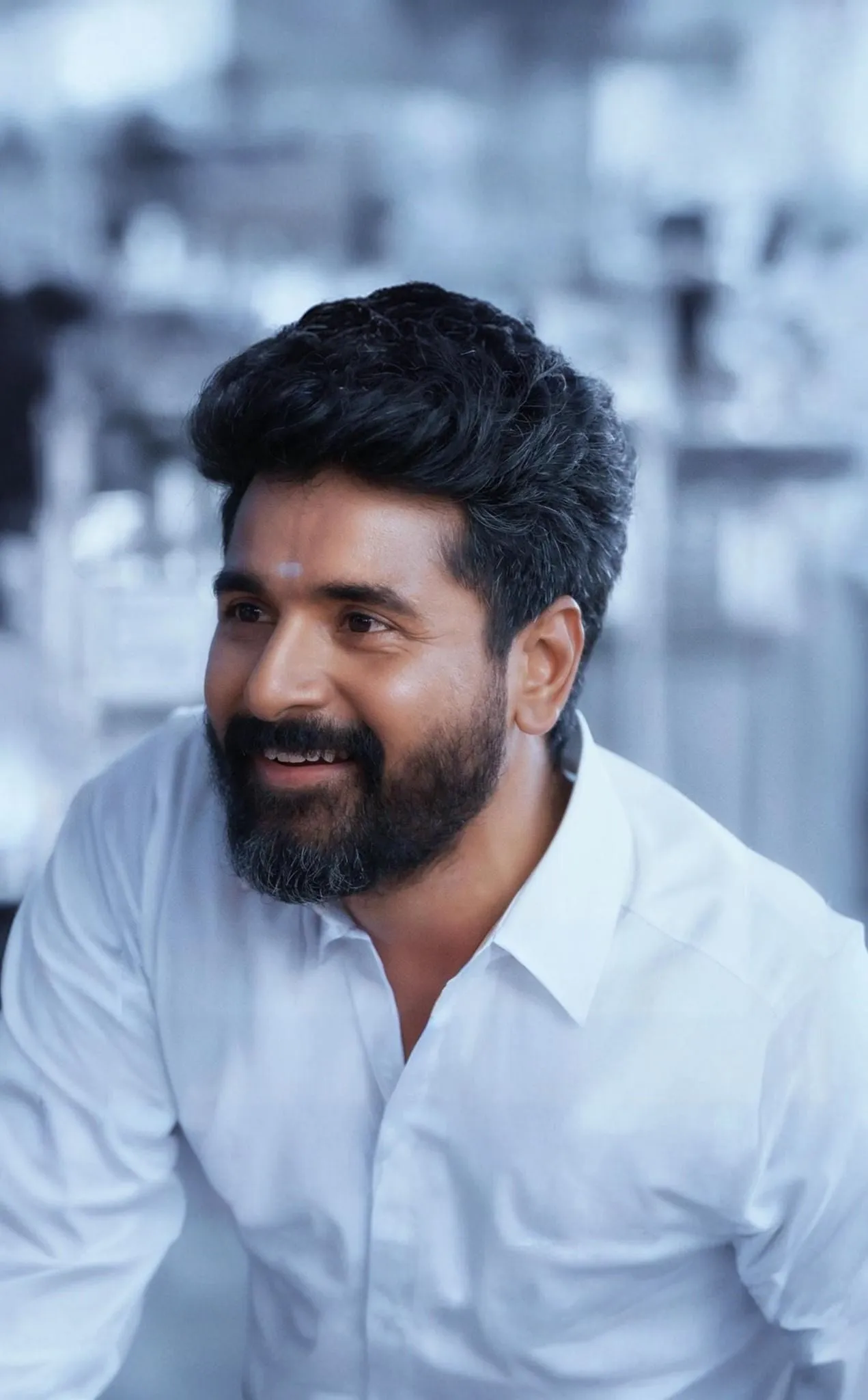 Sivakarthikeyan with Vibhuti and White Shirt from Amaran