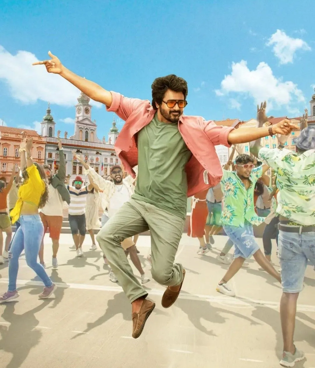 Sk Dancing Energetically in Colourful Street Scene Wallpaper