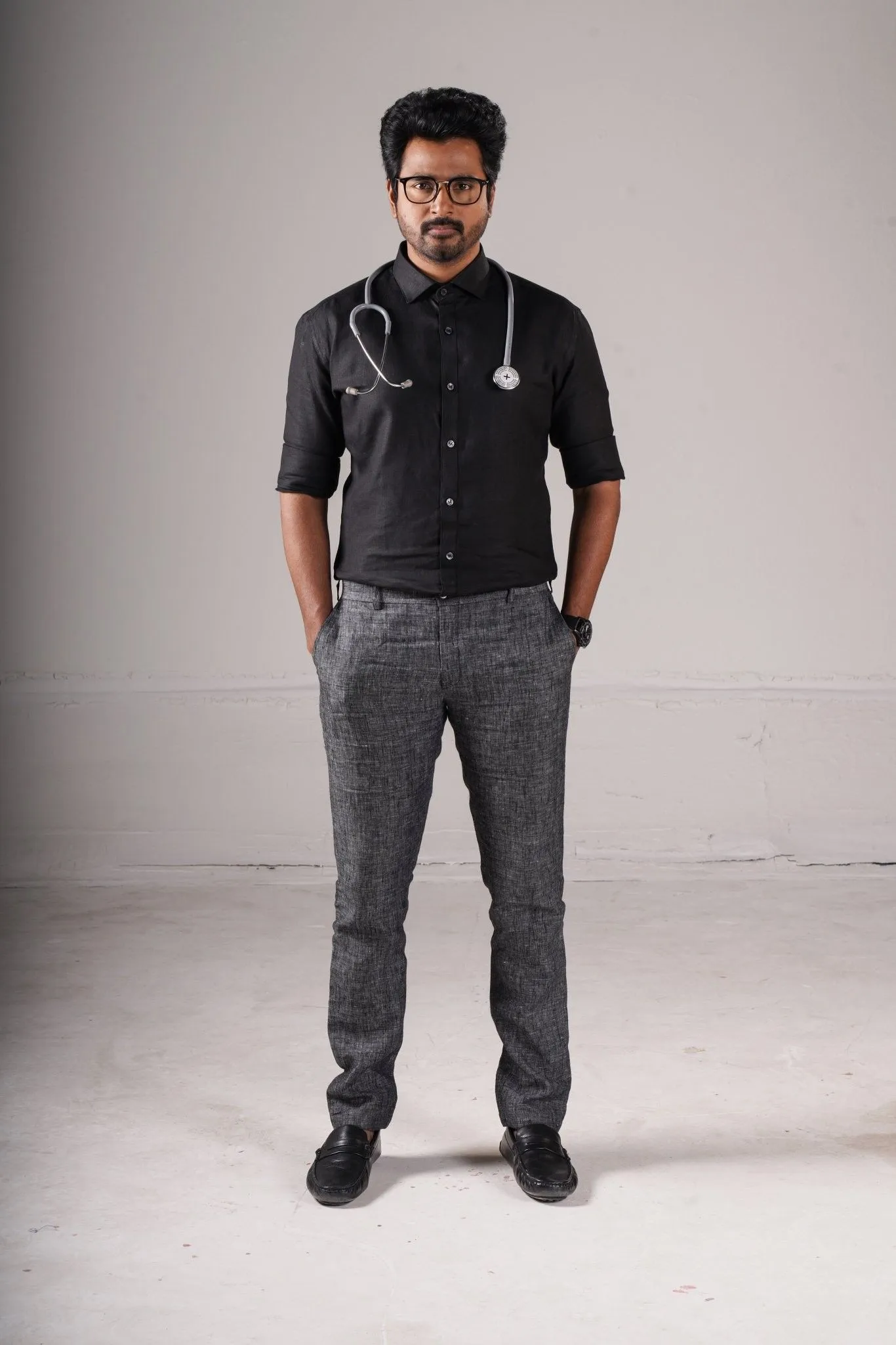 Sk Formal Black Shirt Studio Portrait from Doctor Movie