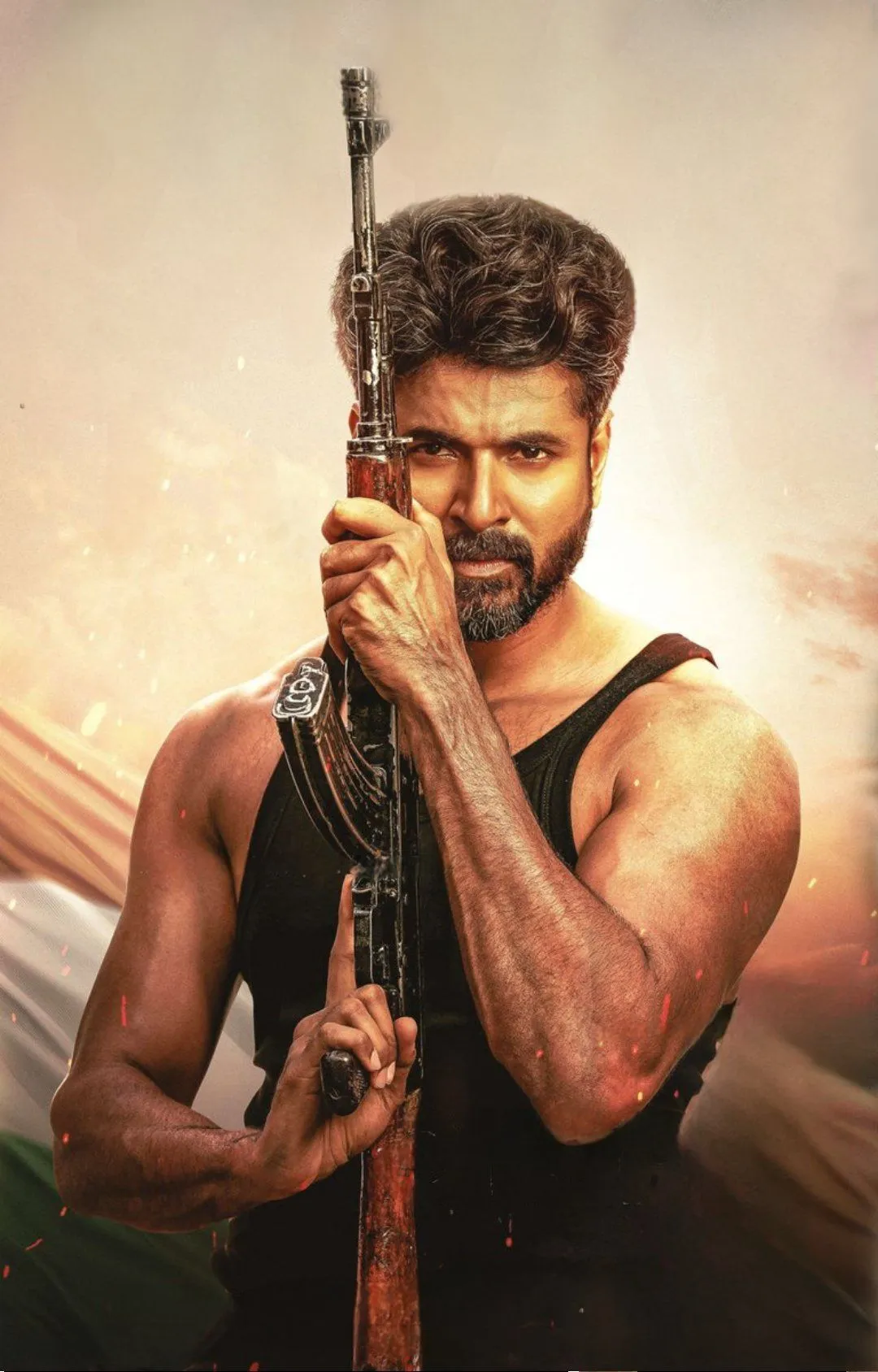 Stunning Wallpaper of Sivakarthikeyan Holding a Rifle Hd