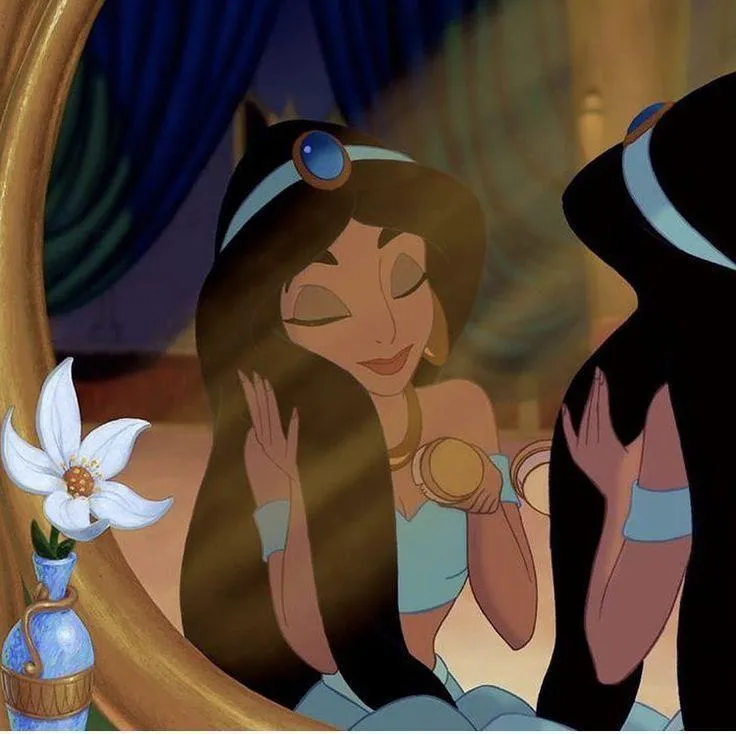 Aladdin and Jasmine in Romantic Face to Face Moment