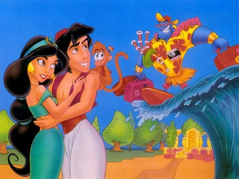Aladdin and Jasmine Share Love and Laughter Together
