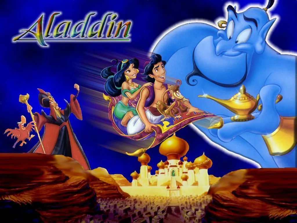 Aladdin Movie Poster Featuring Genie and Magic Adventure