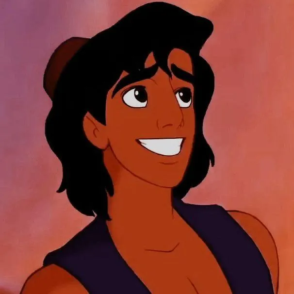 Aladdin Smiling in Cartoon Style with Confident Look