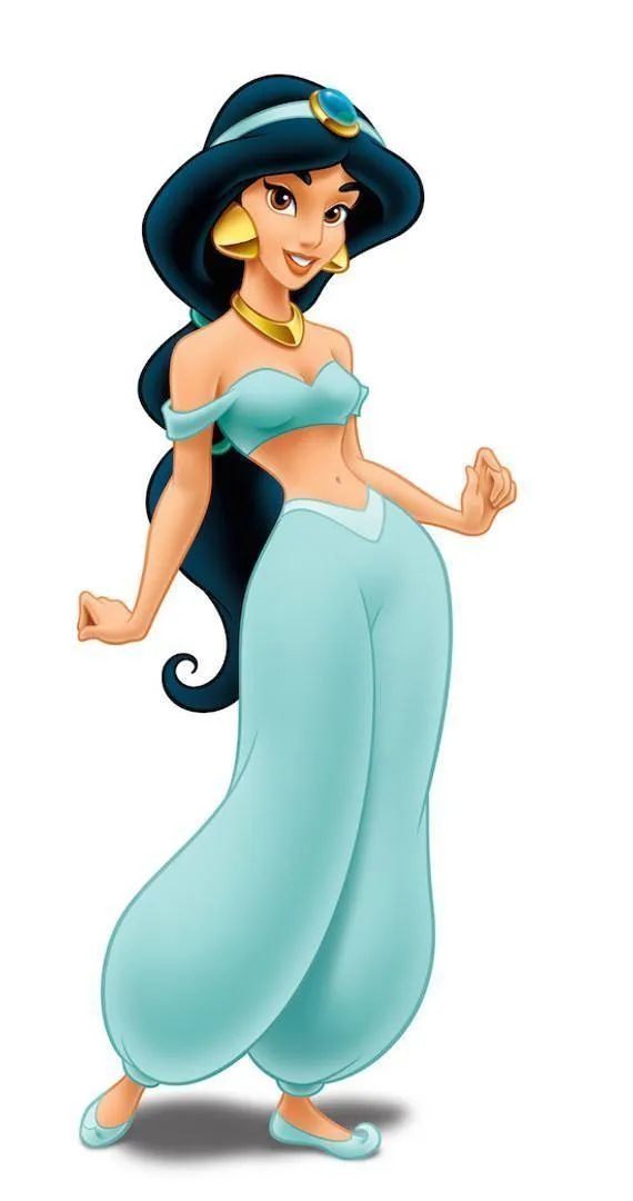 Cartoon Jasmine in Turquoise Outfit Standing Proud